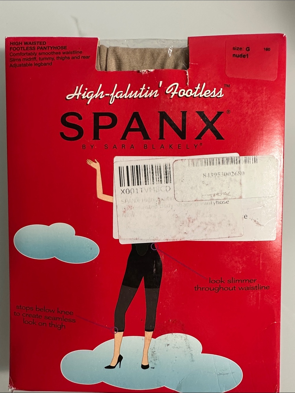 SPANX High-Waisted Footless Shaping Pantyhose Plus Size G Nude NWT Hi Falutin’